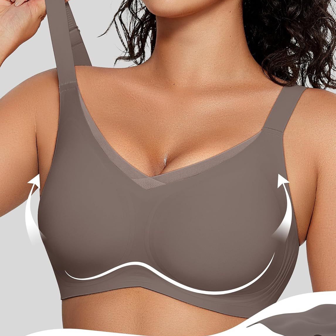 Oeak Womens Wireless Bras V Mesh Comfortable Bralette Suppor