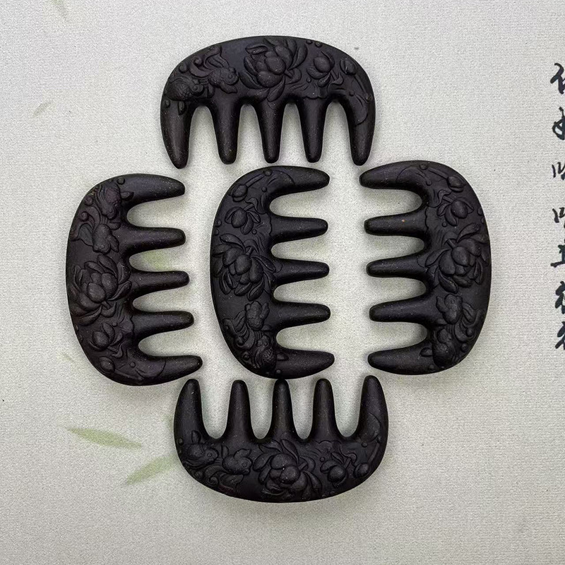 Live Streaming Tiktok Trending Polygonum Multiflorum Massage Comb Hairbrush Natural Herbal Comb Chinese Medicine Comb Hair Care Comb Wholesale