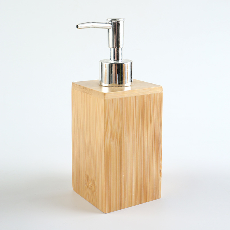 Wooden Dispensing Bottle Push-Type Shower Gel Shampoo Hand Sanitizer Empty Bottle Portable Lotion Bottle Customized Logo