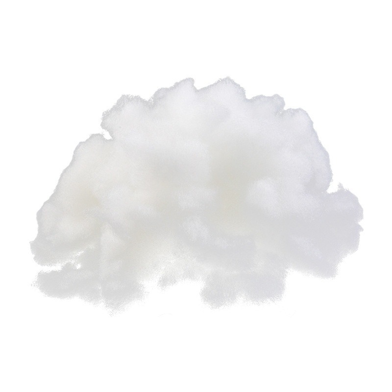 SOURCE manufacturer 15D * 64mm recycled material doll cotton three-dimensional pp cotton plush doll filling cotton particle Pearl cotton