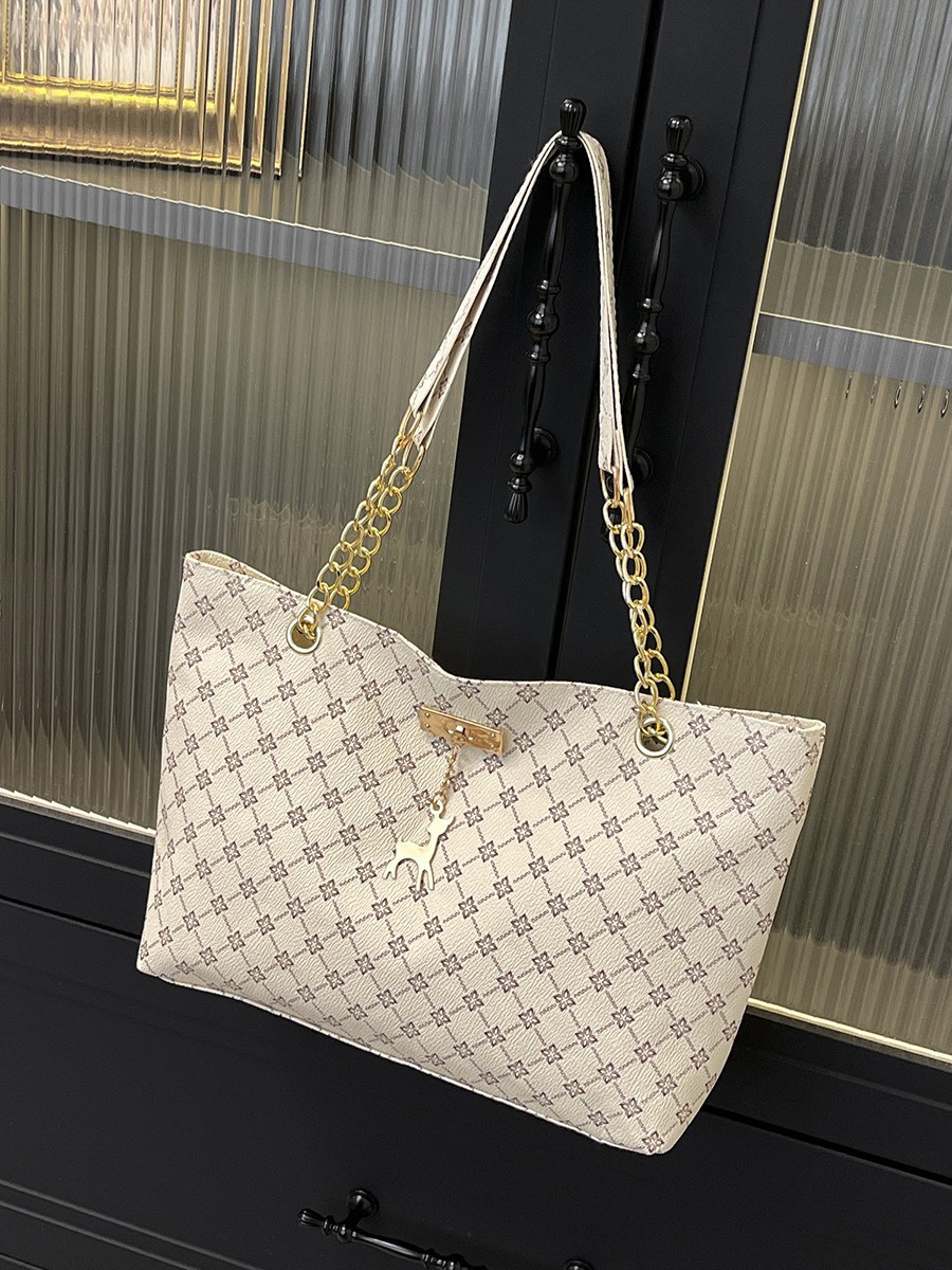 Casual Retro Large Capacity Tote Bag Women's 2023 New Popular Easiest for Match Deer Shoulder Bag Commuting Handbag