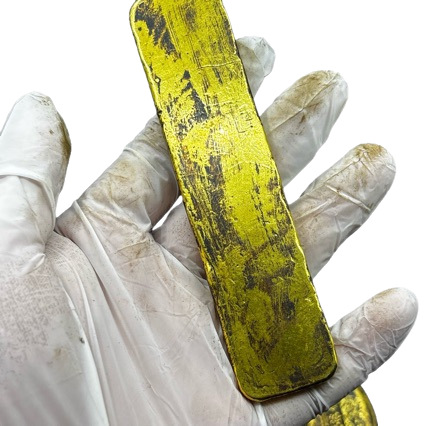 Solid Gold Bars, Warm and Delicate, Old and Spicy Fine Workmanship, Length 3cm , Height 11.5