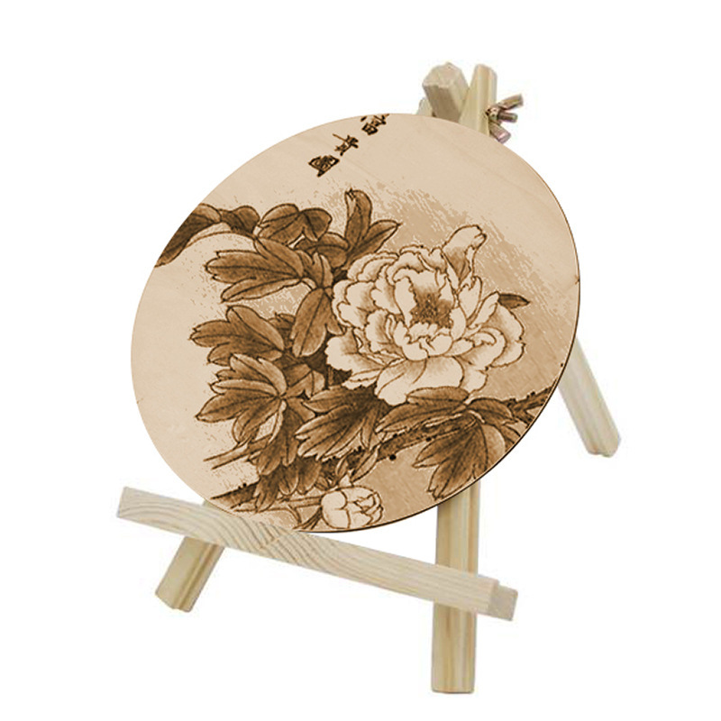 diy hand-made round wood chip hand-painted wood painting wood board pyrography basswood round wood thin wood material