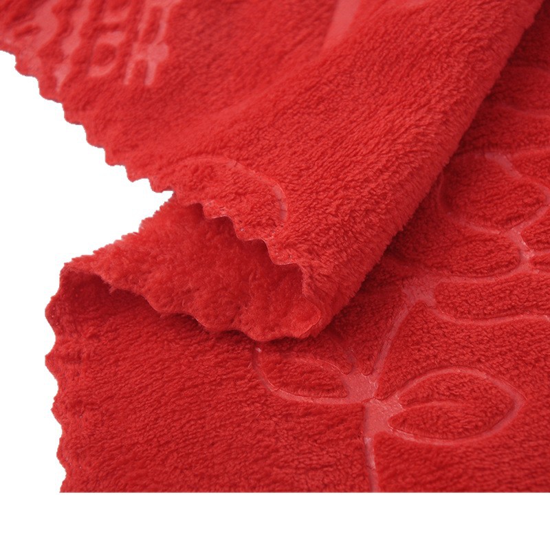 Embroidered wedding return red embroidered soft absorbent towel household face wash wedding red bath towel couple