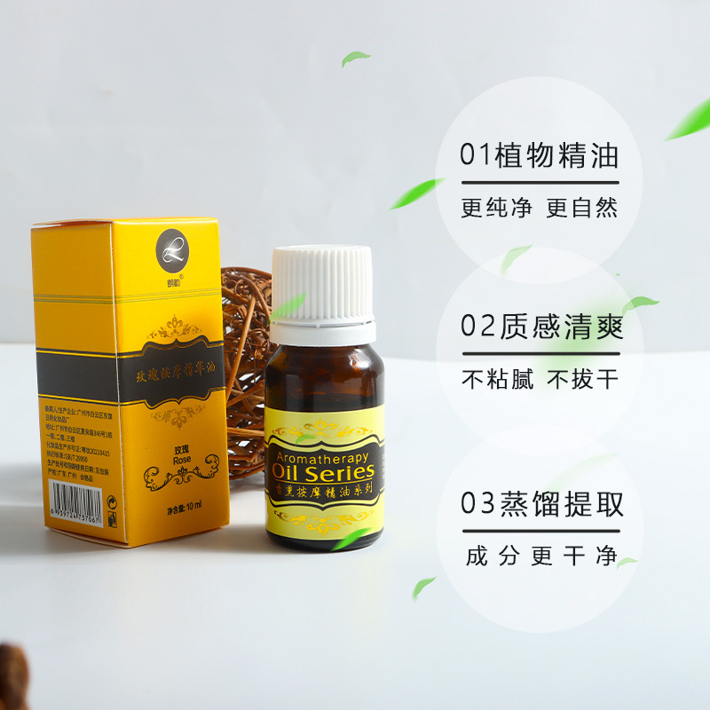 Longyun 10ml Rose Essential Oil Massage Oil spa Push Oil Whole Body Meridian Massage Scraping Open Back 100 Bottles Postage