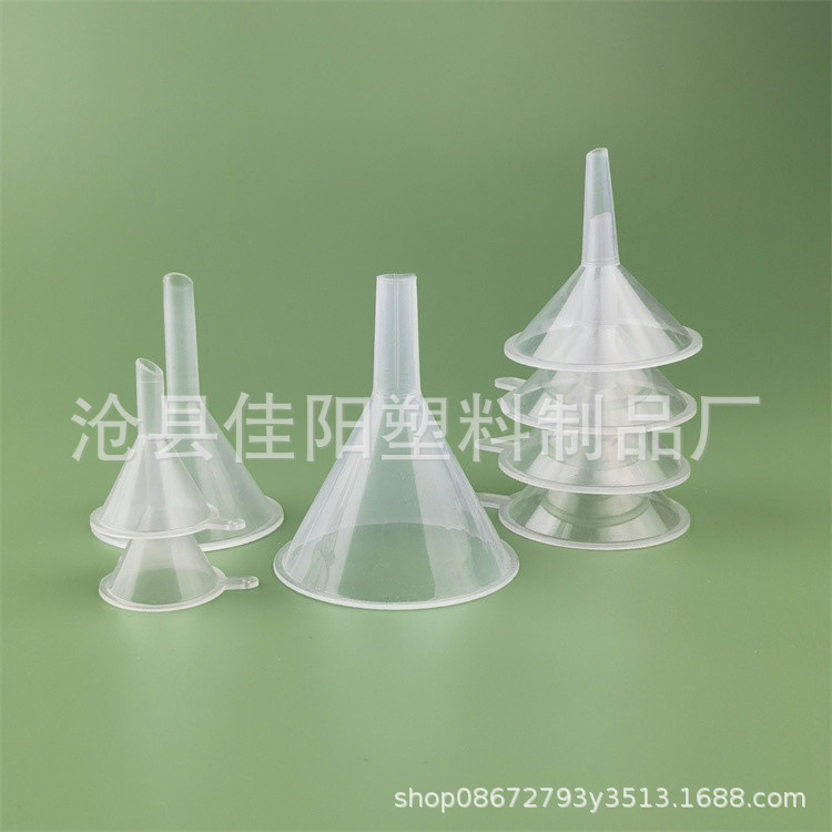 Factory supply plastic pp funnel packing perfume essential oil funnel liquid packing small leakage flat mouth long tube funnel bucket