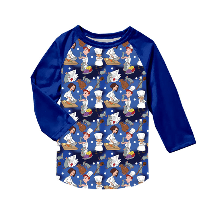 Бутиковая одежда для детей, печатная, милые креативные осенние длинные рукава