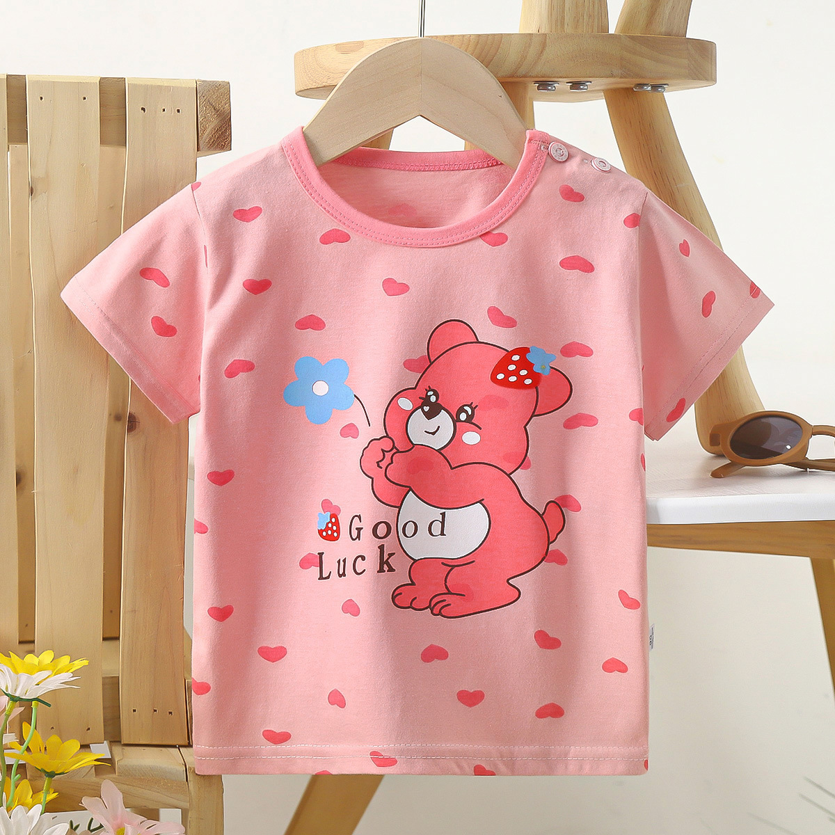 Children's Short-Sleeved Pure Cotton Summer New 2025 Baby Boy T-Shirt Cartoon Girls Short-Sleeved Korean Style Single Top Kidsren's Clothing