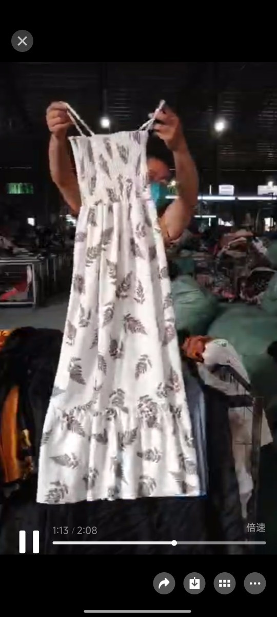 100% Cotton Slit Short-Sleeved Women's T-Shirt Dress Korean Style Large Size Mid-Length Over-The-Knee Lazy Skirt Second-Hand Clothes