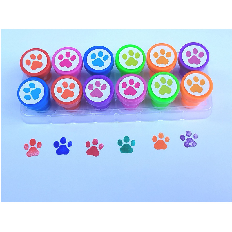 Animal footprints children's plastic toy seal cylindrical teacher reward foreign trade wholesale seal