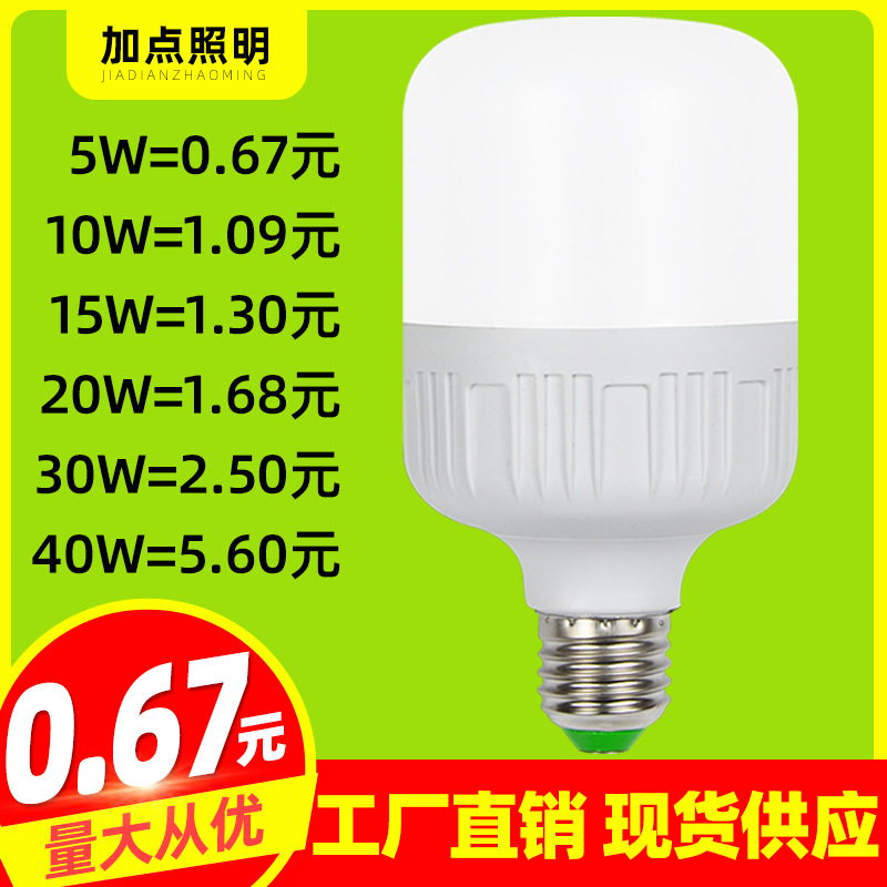 Оптовая продажа светодиодных ламп, высокая мощность, E27, освещение для дома и торговых точек, встраиваемая лампочка