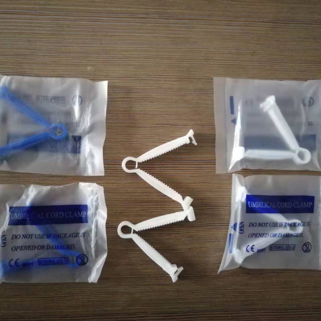 Disposable Sterile Umbilical Cord Clamp (Export Pp Material) Blue and White