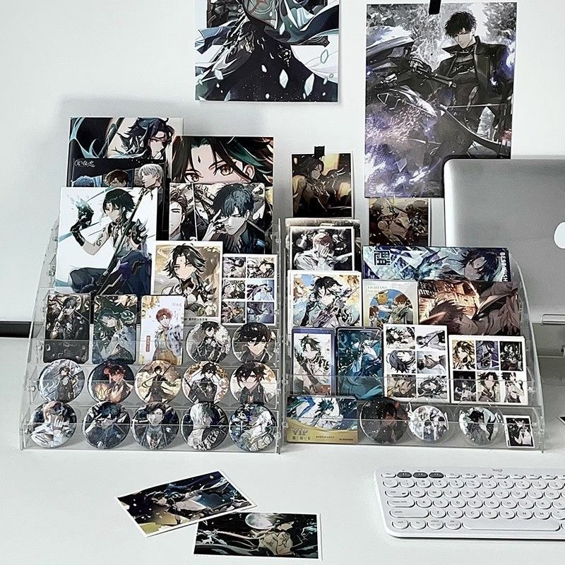 Stepped Transparent Desktop Hand Account Storage Box Stepped Storage Rack Full Set of Acrylic Cards