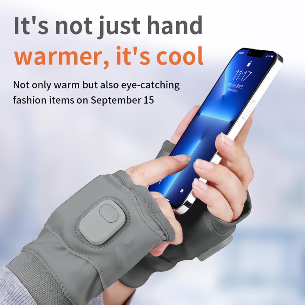 Cross-Border Popular Heated Gloves USB Rechargeable Smart Heating Gloves for Studying, Office Work, Gaming Electric Heating Gloves Wholesale