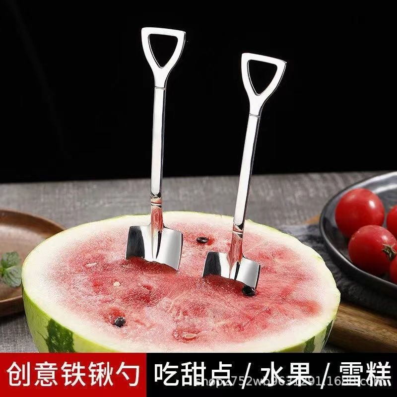 Watermelon spoon factory wholesale creative spoon ice cream spoon vintage shovel spoon stainless steel watermelon spoon