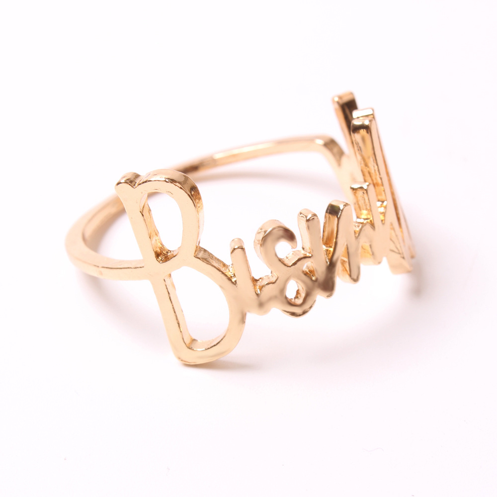 Cross-border alloy polished Golden letter napkin ring Arabic napkin ring mouth cloth ring napkin buckle wholesale