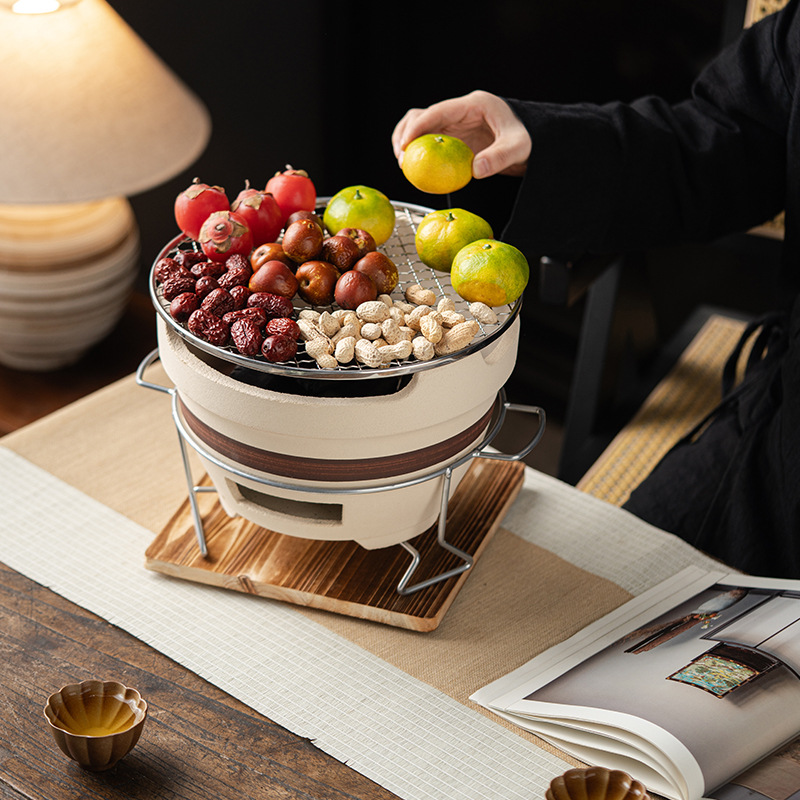 Extra-Large Tea Brewing Stove, Terracotta Charcoal Barbecue Mud Stove, Wind Stove, Camping Outdoor Tea Roasting Stove, Extra-Large Charcoal Stove