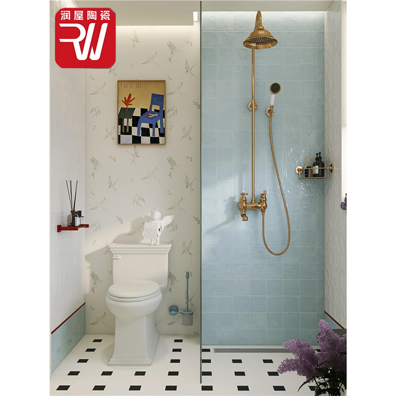 Colored Bright Glazed Glazed Plaid Tiles 600X1200 Kitchen Bathroom Wall Tiles Blue Pink Background Wall Tiles