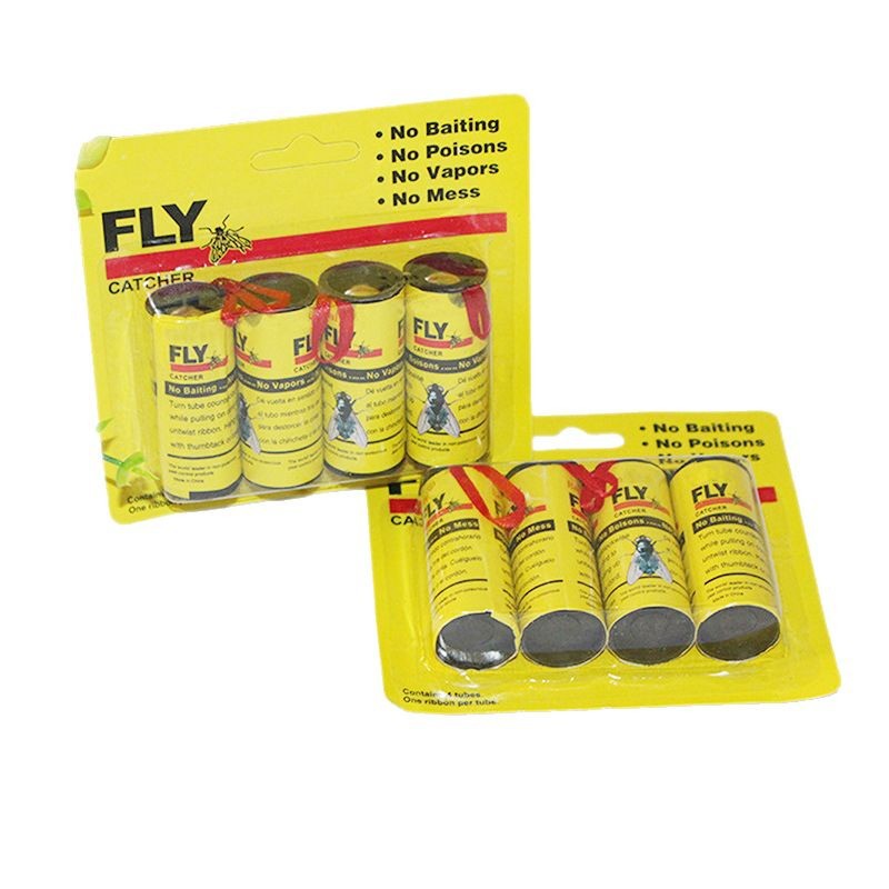 Cross-Border Hot Sticky Fly Roll Stickers Sticky Fly Paper Fly Killer Stickers Sticky Fly Roll Paper Stickers to Repel Flies Stickers Boxed