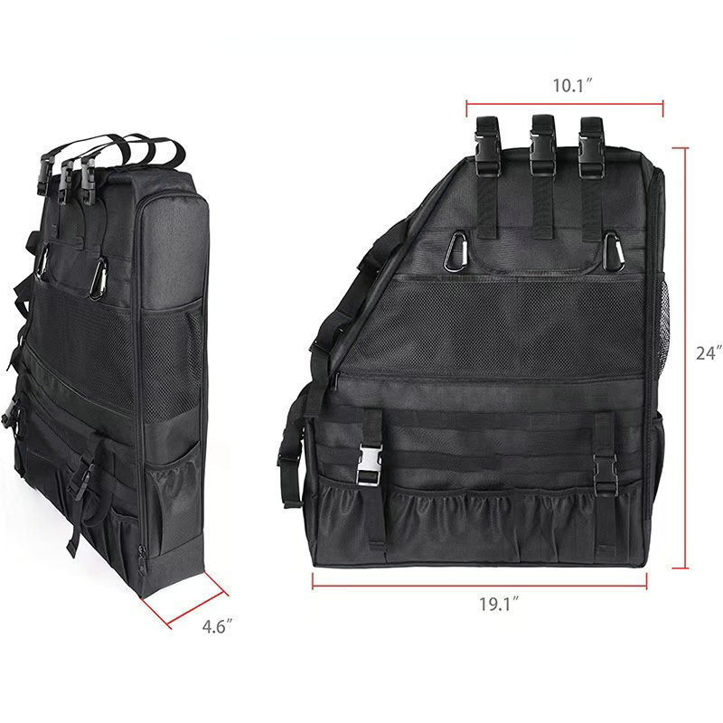 Black Wrangler Off-Road Storage Tool Bag Multi-Functional Roll Bar Modified Roll Bar Storage Bag