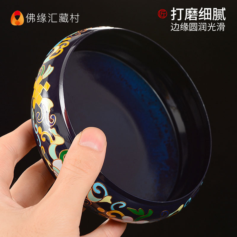 Fo Yuan Hui Cloisonne Manza Plate Repair Plate Copper Painted Household Fo Man Tea Romanda Plate Small Ornaments