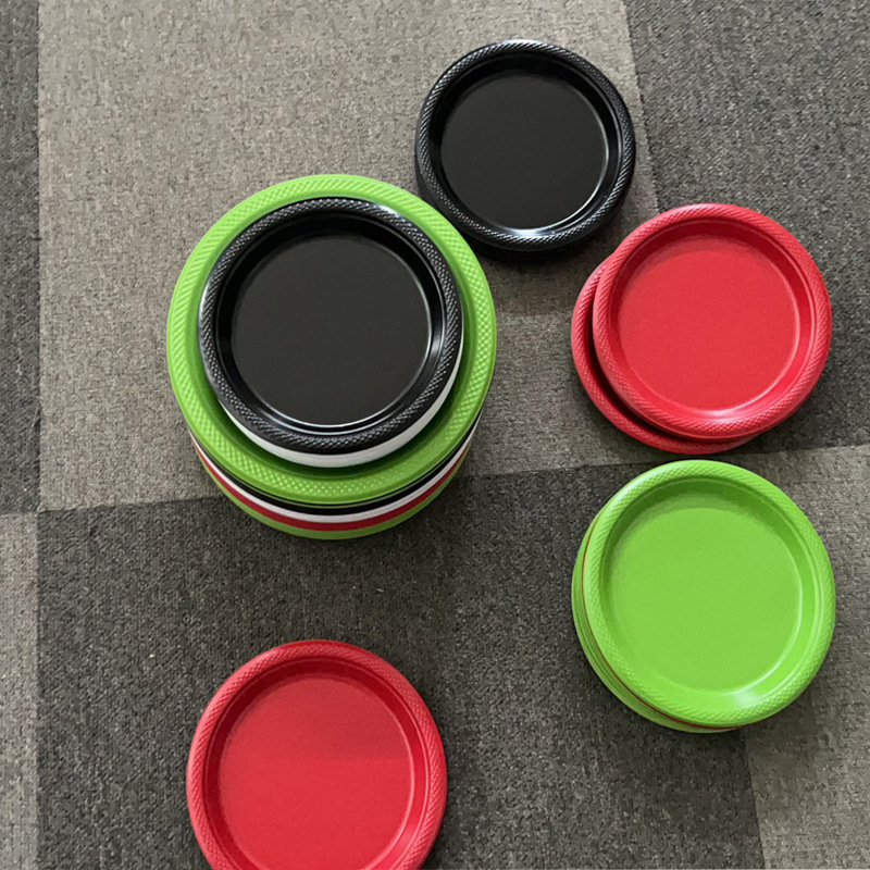 Одноразовая пластиковая тарелка для барбекю, 6 7 9 10 дюймов, круглая посуда, оптовая продажа