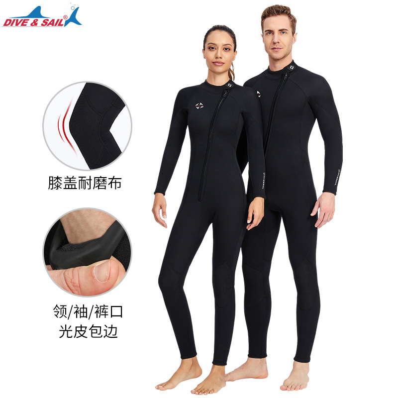 Dive&Sail кросс-бордерный гидрокостюм 3мм мужской однослойный с длинным рукавом европейский и американский гидрокостюм женский холодозащитный и теплый для серфинга