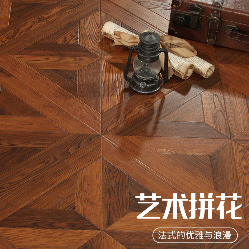 Parquet flooring household commercial reinforced composite parquet flooring wear-resistant waterproof personality retro factory direct sales