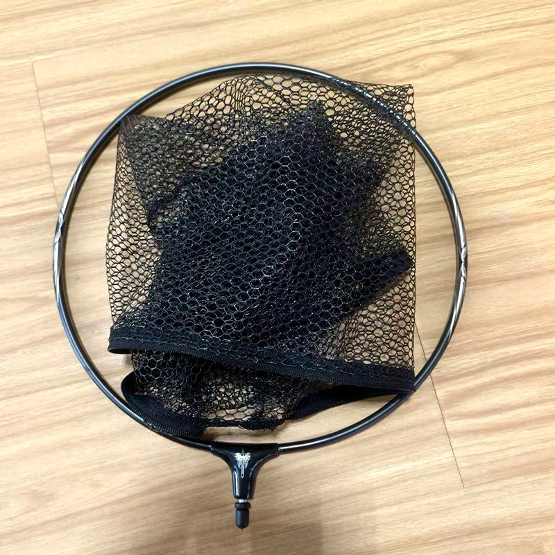 Wholesale copy net head aluminum alloy thickened glue competitive black pit anti-hook deepened disassembly large fishing copy net head