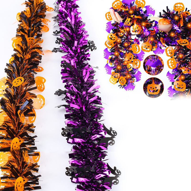 Декорация для вечеринки Чен Лин цветная полосатая тыква призрак шершавая декорация сцены Хэллоуина цветочная лента