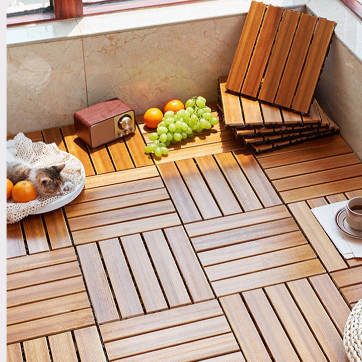 Carbonized solid wood floor anti-corrosion balcony courtyard outdoor terrace floor laying corridor outdoor splicing floor manufacturers