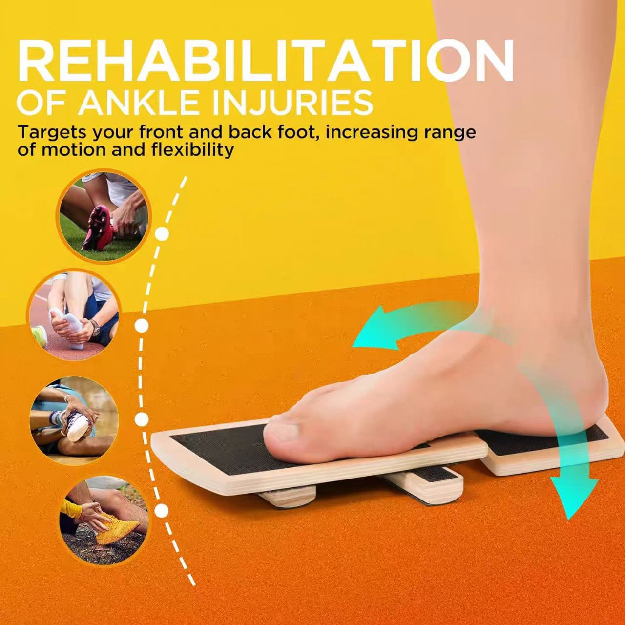 Wooden Foot Stretcher Leg Balance Trainer Partitioned Ballet Wooden Front and Rear Ankle Single-Leg Strengthening Balance Board