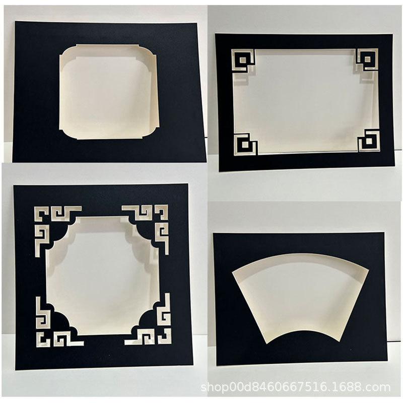 Rectangular square a3a4 photo frame cardboard printed logo round picture frame lined cardboard photo frame mounted 8K4k