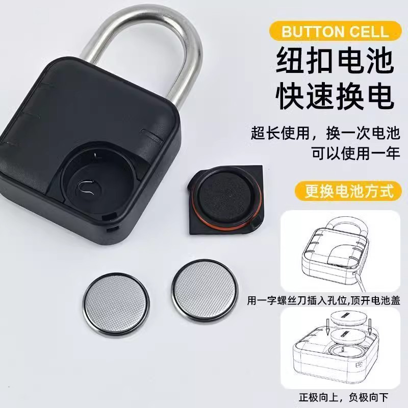 Padlock Fingerprint Smart Padlock Anti-theft Waterproof Padlock Outdoor Outdoor Padlock Lock Stainless Steel Password Fingerprint Lock