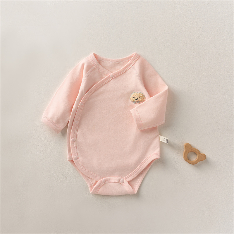 2024 Autumn and Winter New Newborn Clothes Cotton Baby Wrap Fart Clothes Triangle Ha-Yi 0-1 Year Old Boneless Class A Base