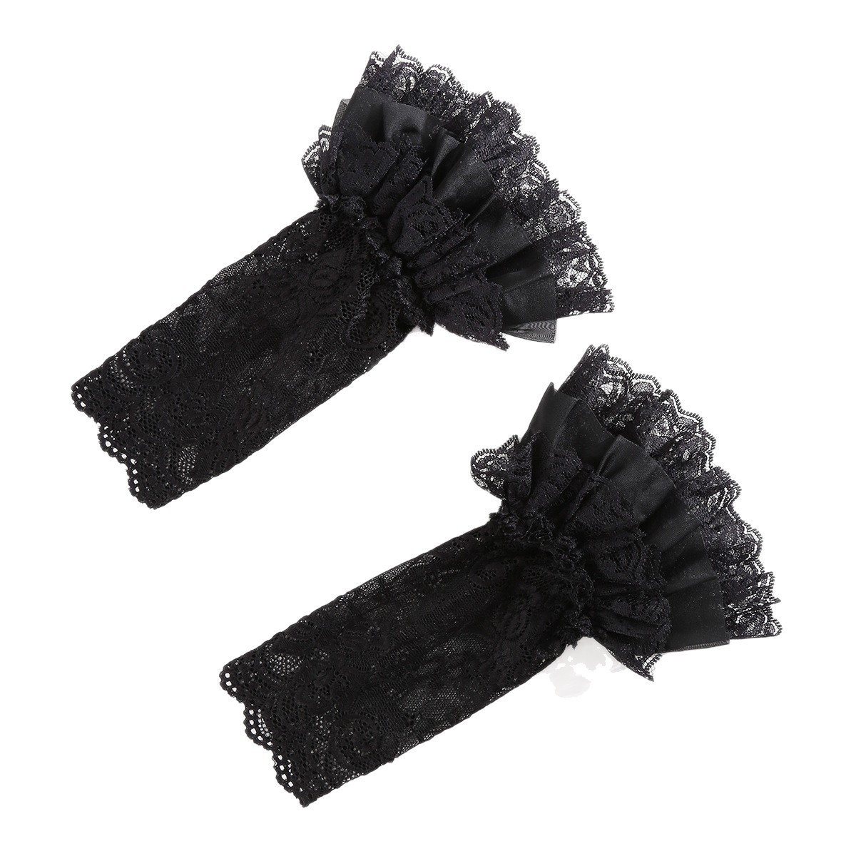 Fake Sleeves Jk Girl Lolita Lace Trim Long Spring and Summer Wrist Decoration Fingerless Gloves Lolita Cuffs