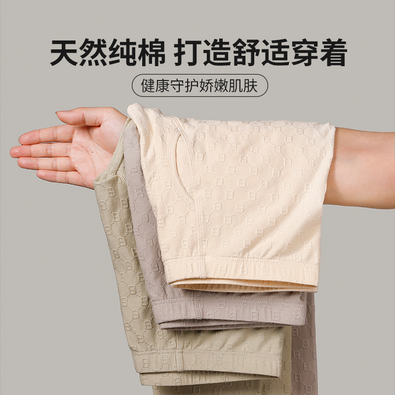 Pure Cotton Men's Thermal Pants Thin Autumn Pants Young Men Soft Slim Leggings Nine-Point Inner Wear Thermal Pants Wholesale