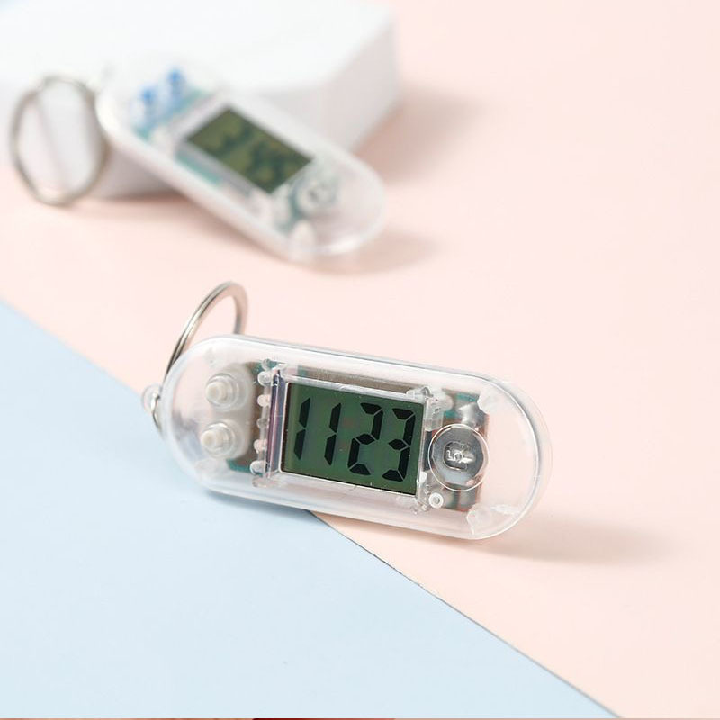 Transparent Portable Hanging Watch Student Mini Digital Watch Keychain Timetable Pendant Civil Service Examination Timer Clock