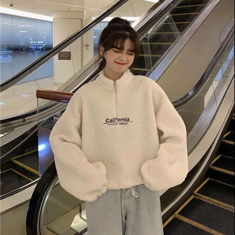 Сладкий стиль кэшмировый свитер для женщин 2024 новый корейский стиль свободное длинное пальто с капюшоном утолщенное осень и зима