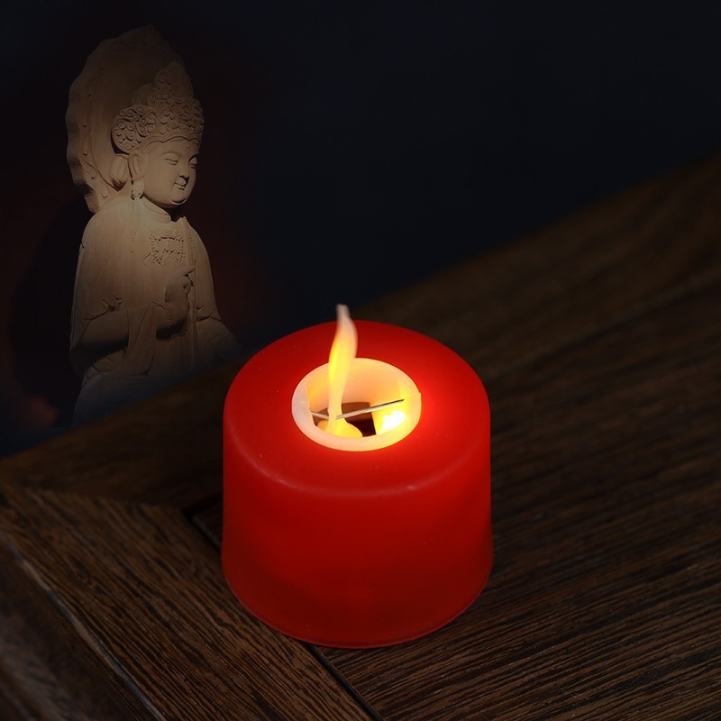 led Electronic Candle Lamp Butter Lamp Smokeless Electric Candle Simulation Buddha Front Lights Changming Lamp Home Lights