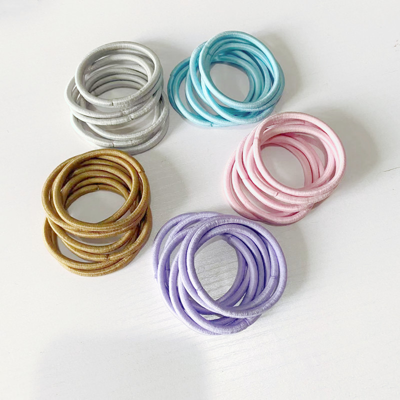 Cross-Border Labelable Seamless Hair Rope High Elastic Leather Rubber Band Headband Hair Accessories Hair Band Head Flower Wholesale Internet Celebrity Belt