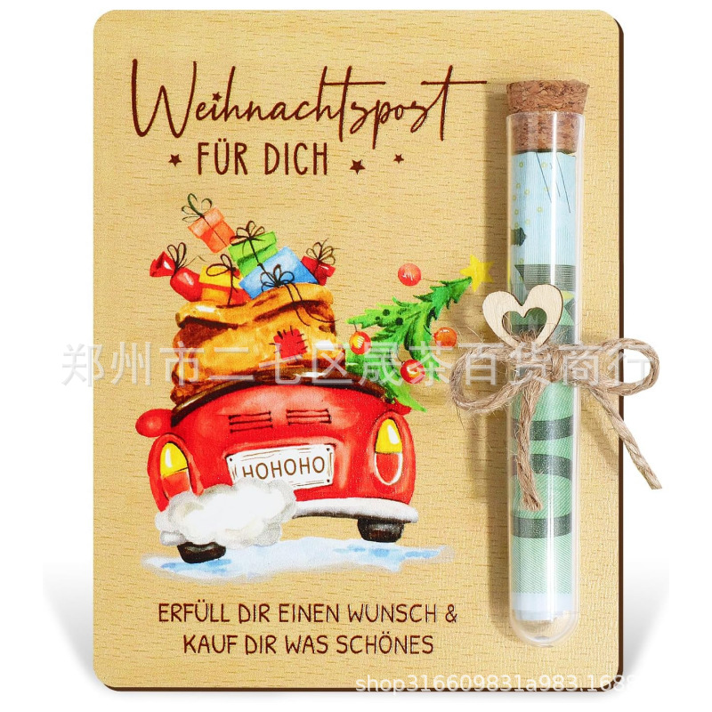 Cross-Border Wooden Christmas Wish Wedding Decoration Crafts Wedding Gift Envelope Test Tube Crafts