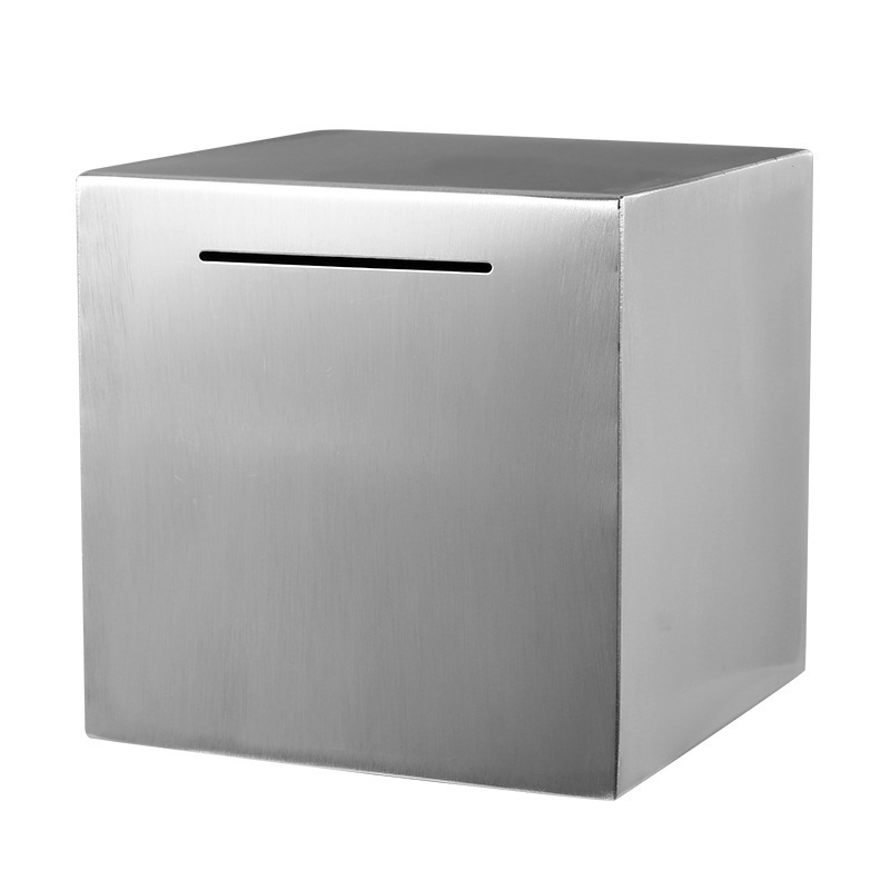 Popular Stainless Steel Piggy Bank with Large Capacity, Only in and Out, Student Piggy Bank, Only in and Out, Children's Gift Piggy Bank