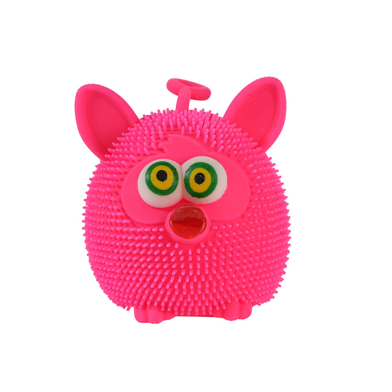 Protruding-Eyed Owl Pinchable Fur Ball Children's Cartoon Luminous Toy Flash Vent Decompression Toy Wholesale