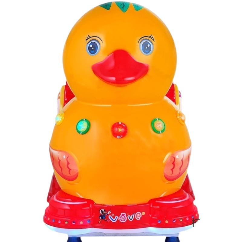 Coin-Operated Rocking Car New Model 2024 Commercial Kidsren's Home Swing Machine Big Yellow Duck Supermarket Entrance Electric Metabo
