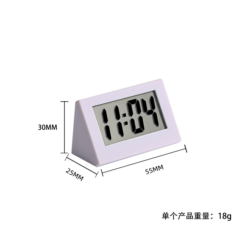 Mini Electronic Clock Triangle Vertical Mute Office Learning Desktop Watch Time Date Decoration Miniature Clock