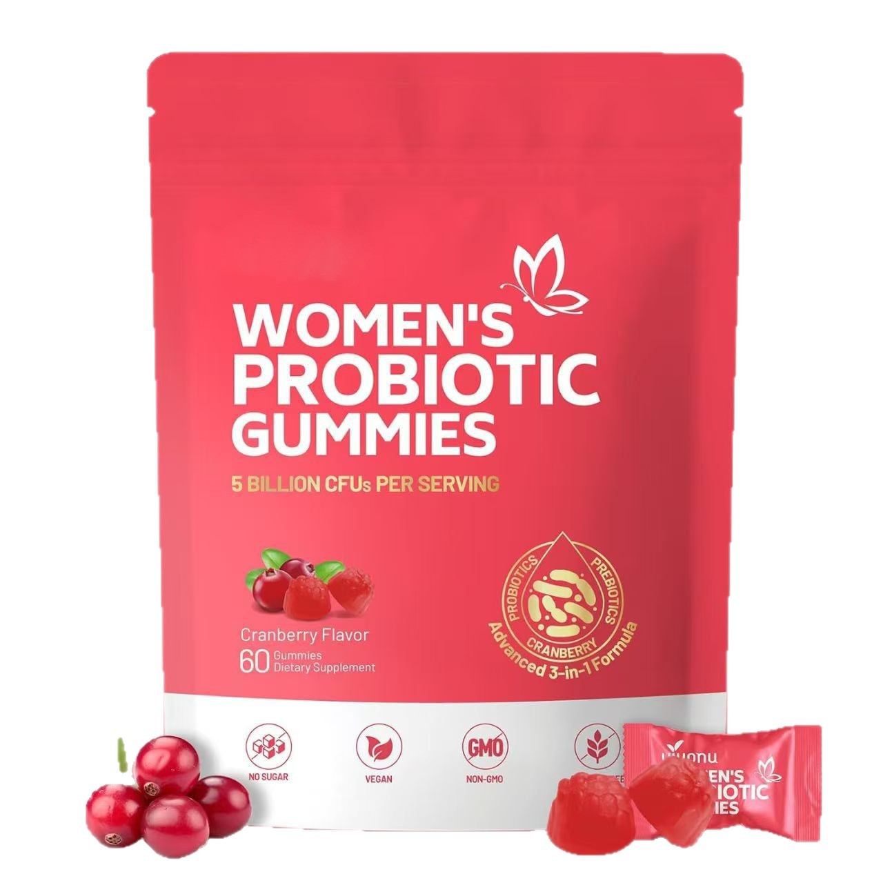 Cross-Border Supply of Tk Amazon Cross-Border Popular 60 Capsules of Women's Probiotic Gummies Women's Probiotic