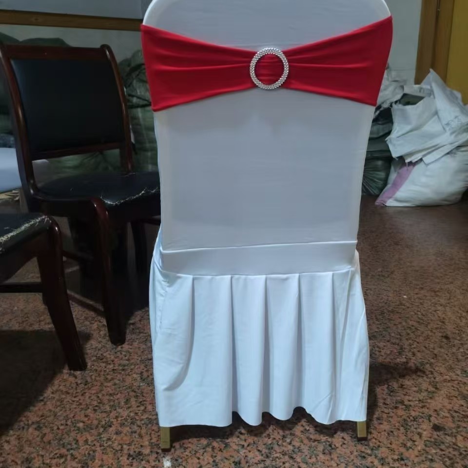 Hotel Banquet Decoration Free Wedding Exhibition Outdoor Decoration Strap Strap Strap Elastic Free Bow Chair Back Flower