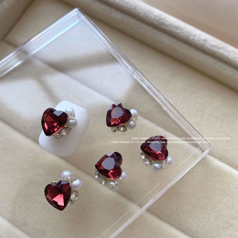 Trendy Popular Fat Square Tilted Heart New Dry Rose Diamond High-End Super Shiny Tilted Heart Ax Right Angle Finished Stacked Diamonds