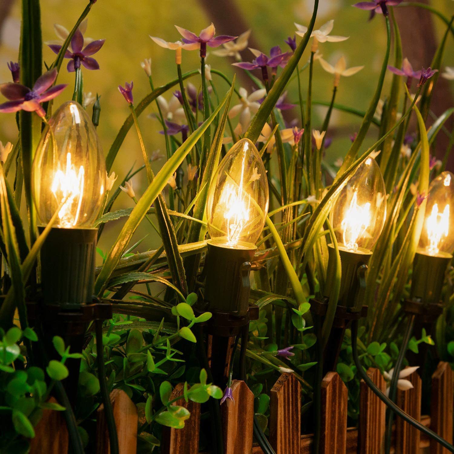 100 универсальных держателей ламп C7 C9 для уличного праздничного освещения рождественские огни черная вилка для пола